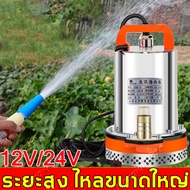 ปั๊มน้ำ เครื่องสูบน้ำ DC Pump ปั้มดูดน้ำ 300W ปั๊มน้ำไดโว่ฐานเหล็ก ท่อออก 1 นิ้ว 12V 24V วไดโว่ ปั๊ม