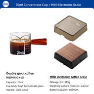 BINCOO Espresso Cup Extraction Mug with Scale Glass Measuring Cup Espresso Mug Wooden Handle Small M