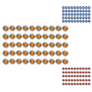 50PCS 3/4 Inch 3 LED Mini Round Trailer Side Marker Indicator Lights Universal for Trucks Boat Picku