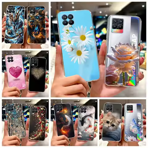 For Realme 8 4G Case Realme 8i RMX3151 New Luxury Painted Cover Soft Silicone Phone Case For Realme 