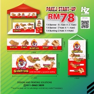 Bunting Banner Printing (Pakej Jimat) (READY DESIGN AVAILABLE)