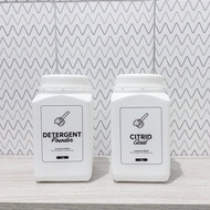 Square Powder Refillable Bottle Laundry Room Detergent Powder Container Aesthetic Powder Detergent C