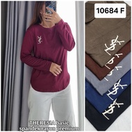 10784 Top Theresia Embroidered BasicWanita | Top Trendy Premium Rayon SpandexWanita | Top Daily Kore
