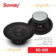 ลำโพง เสียงกลาง 8นิ้ว แม่เหล็ก 110x20 mm Voice 35 4Ω ลำโพงรถยนต์ 1คู่ Midrange Speaker เครื่องเสียงติดรถยนต์ Soway NG-888