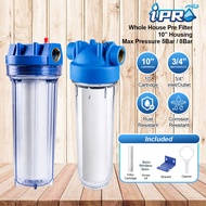 10’ 3/4 IPRO HOUSING TRANSPARENT PP SEDIMENT WATER FILTER ” max 5 bar OR max 8 bar