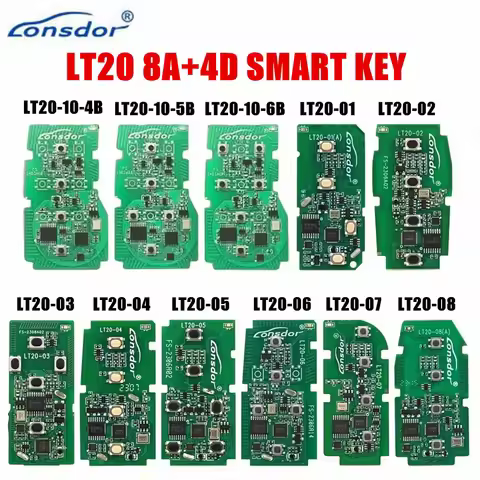 Lonsdor LT20 Smart Key LT20-01 LT20-02 LT20-03 LT20-04/05/06/07 LT20-08 LT20-10 8A+4D Support KW100 