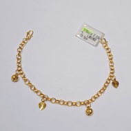 EMAS 375 RANTAI TANGAN KAKI BUDAK 375 GOLD BABY BRACELET ANKLET T89C