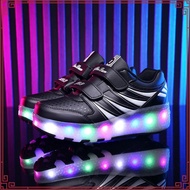 New【original】Ship Now  Kids heelys LED illuminated dual wheel high heels sneakers for children's rol