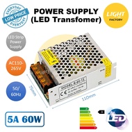 5M COB LED Strip Light DC12V 12W 5050 LED Strip Light 3000K 4000K Power Supply 3A 38W 5A 60W 10A 120