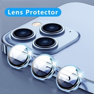 Metal Camera Lens Protector Full Cover Tempered Glass For iPhone 11 12 13 14 15 Pro Max / 14 15 Plus / 13 12 mini HD Glass Circle Camera Screen Protector