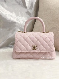 22P最靚色櫻花粉紅色 經典保值款 非常難買 超罕 專門店一出已賣斷貨 全新現貨 Chanel Small Coco Handle Bag Small 小號 24cm (櫻花粉紅色 LIGHT PIN
