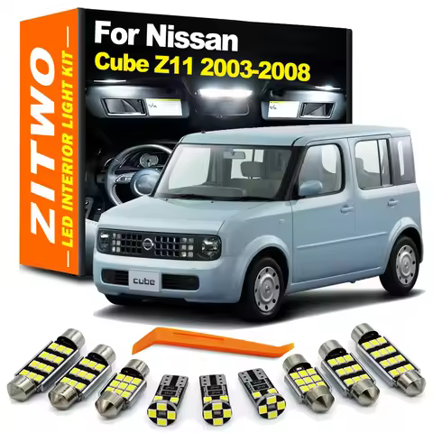 ZITWO 8Pcs Canbus Car Interior LED Bulb Kit For Nissan Cube Z11 2003 2004 2005 2006 2007 2008 Trunk 