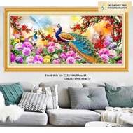 HPBD - 188.Cross-stitch painting of peach branches and peonies - closed embroidery E232 / EDB232 (Fr