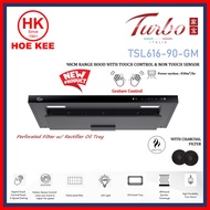 Turbo Incanto TSL616-90 Series Washable Filter Panel w/ Rectifier Oil Tray  90cm Range Hood