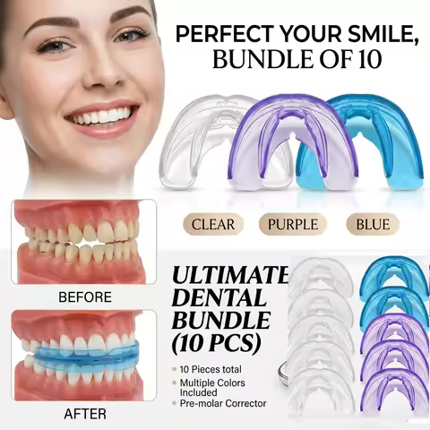 10pc Dental Braces Tooth Orthodontic Braces Appliance Silicone Alignment Trainer Teeth Retainer Brux