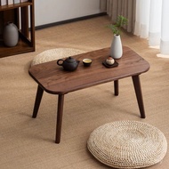 Bench Children's Solid Wood Low Table Tatami Small Tea Table Black Walnut North American Kang Table 