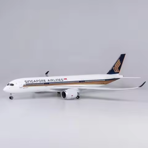 47CM 1/142 Skala Pesawat Airbus A350 Singapore Airlines Model W Lampu & Roda Diecast Resin Plastik P