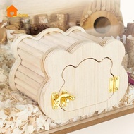 [Nanaaaa] Wooden Hamster House Cage Accessories Hide Supplies Hamster Hideout Exploration