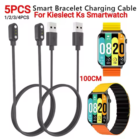 1-5PC 100CM USB Charger for Kieslect Ks Pro Smartwatch Magnetic Charging Cable Cradle Dock Power Ada