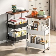 （Ready stock）Kitchen shelf trolley floor mobile bathroom bedroom multi-layer storage snack storage r
