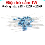 [Shocking Deal] (50 Pieces) Plug-in resistor 1W 5 color rings ±1% - value 120R to 25KR