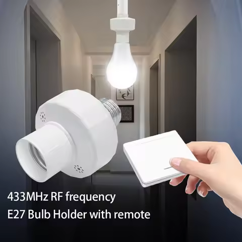 Smart Light Switch with RF 433Mhz Remote Control Led Bulb Holder E27 E26 Base Socket AC 85-265V Wire