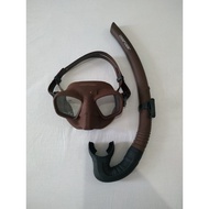 Deepgear Set Viper Freediving Glasses Snorkel Spearfishing Mask Low Volume Set Snorkel Freedive Mask