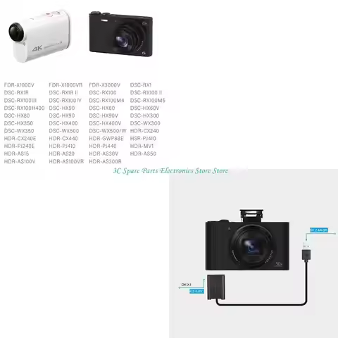 SZ USB To Dummy Battery For ZV1 AS100V RX100M5 DSC-WX500 Cameras
