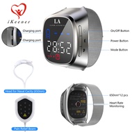 [Ready Stock]4 IN 1Heart Rate Detection Watch Rhinitis Laser Treatment 650nm Semiconductor Laser Therapy Device Wrist Therapy Laser Meter Watch for Lower High Blood Pressure Blood Sugar Cholesterol -Gift for Parents