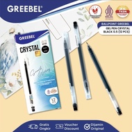 Greebel Gel Pen GP-520 Crystal 0.5 Black (1 pack contains 12) Crystal Gel Pen 0.5 Black