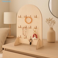 AROMA Earring Display Rack, 3 Layers Detachable Jewelry Storage Rack, Durable Arch Wooden Hook Style