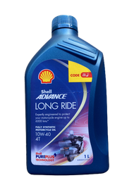 Original Shell Advance 4T Long Ride 10W-40 Fully Synthetic for MOTORCYCLE 1 Liter