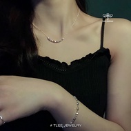 [Peinn]Women's silver necklace, serial hexagonal milled ball strip necklace D0350