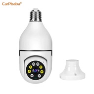 Carpbaba E27 bóng đèn Wifi Camera giám sát đầy màu sắc nhìn trong đêm 360 ° Bút làm mi tự động xoay