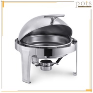 Stainless Steel Round Chafing Dish Buffet Catering Set Berkas Lauk Food Dome Cover - B4002