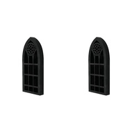 2X Wall Mounted Floating Shelves Old Church Window Crystal Wall Shelf Wall Hanging Gothic Boho Black