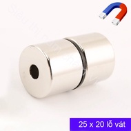 Nam châm kích thước 25x20 lỗ siêu mạnh nam châm hình trụ siêu hít