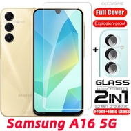 ฟิล์ม A16 Samsung ฟิล์มกันรอยด้านหน้า5G 2024กระจกนิรภัยป้องกันเต็มพื้นที่สำหรับ Samsung Galaxy A16 A