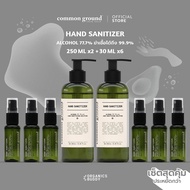 [Extreme Hand Sanitizer Set] Common Ground Alcohol Hand Sanitizer 250mlx2 + Spray 30mlx6 แอลกอฮอล์ทำความสะอาดมือ 77.7% คอมมอน กราวด์ + สเปรย์ (ขวด250mlx2+สเปรย์30mlx6) [Organics Buddy]