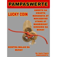Feng Shui Libyan Natural Stone with 3 Lucky Coins Pouch By: Apple Paguio PAMPASWERTE