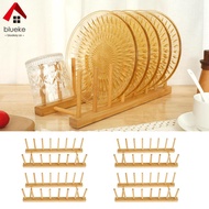 Bamboo Dish Dying Rack Stable Plate Storage Rack Convenient Drain Tray Drain Rack Versatile Storage 