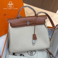 🌈Hermes🧡Herbag 31🧡金棕色拼米色銀扣🌈全新閑置🌟有盒🌟herbag31🌟herbag🌟愛馬仕🌟