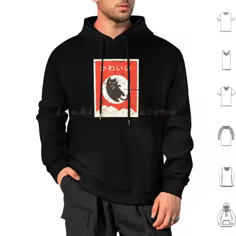 Vintage Japanese Cat _ Quot _ Kawaii _ Quot _ Anime Hoodie Cotton Long Sleeve Studio Ghibli Ghibli M