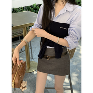 เสื้อเชิ้ตคอโปโลผู้หญิง FBB Limit ทรงเข้ารูป แขนยาว ทรงหลวม ปิดด้วยกระดุม ทรงเข้ารูป แขนยาว ปกติ สีพ