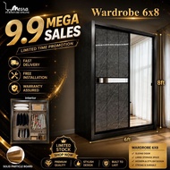 (FREE SHIPPING)(NEW)Mesra wardrobe 6x8 , Almari Baju 6x8 ,Large Storage Wardrobe , Almari 6x8 , mura
