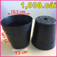 1000 C5 Vi Hien plastic nursery pots, mouth, bottom, height 10.5x11x7.5 durable flexible pe plastic 