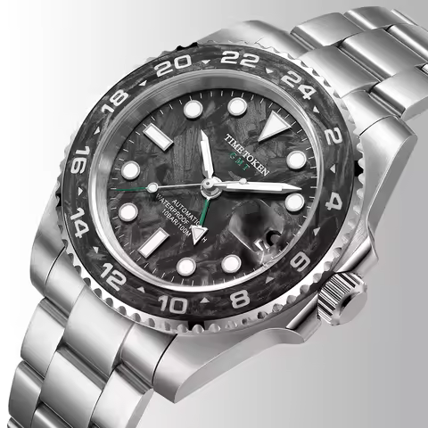 TIME TOKEN Men Watches GMT Automatic Watches 10Bar Waterproof Watches for Man 41MM Mechanical Watche