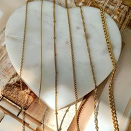 T Titanium Steel Electroplating 18K Gold Pearl Chain Cuban Chain Cross Chain Snake Bone Chain Twist 