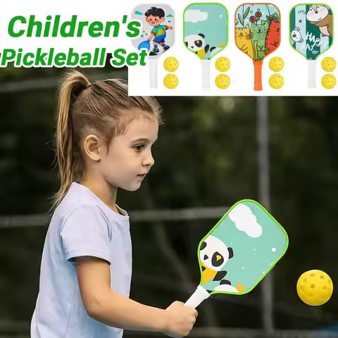 Cartoon Children's Pickleball Set Lightweight Durable 's Pickleball Set Non-Slip Grip Colorful Pickl