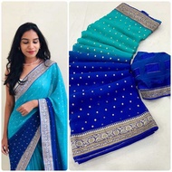 Two tone saree georgette